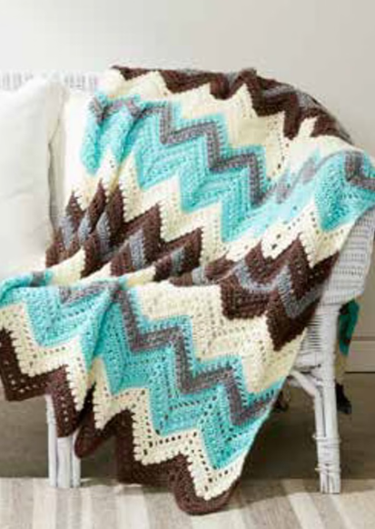 Cabin in The Woods Afghan  in Caron Simply - Digital Download