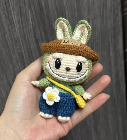 4 in 1 Funny Animal Crochet Keychain,  Amigurumi ,Stitch,Labubu,Mushroom guy,Duck.  Digital Download