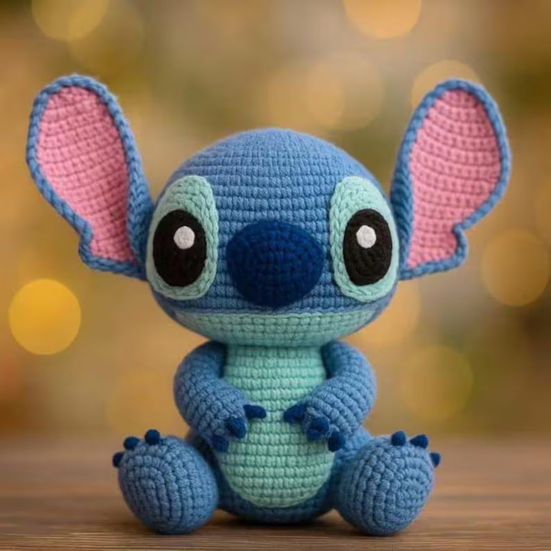 4 in 1 Funny Animal Crochet Keychain,  Amigurumi ,Stitch,Labubu,Mushroom guy,Duck.  Digital Download